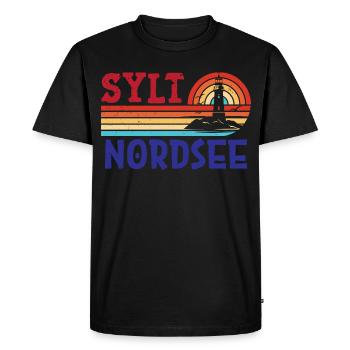 Vacances à la mer du Nord SYLT ÎLE DE LA MER DU NORD Fun - T-shirt Premium bio Homme - noir - Devant - Nico (187cm)