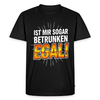 Je m’en fiche quand je suis bourré ! Drôle de dicton sur la bière - T-shirt Premium bio Homme - noir - Devant - Nico (187cm)