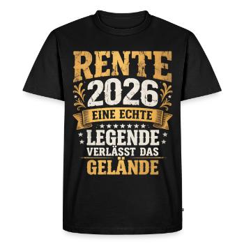 Retraite 2026 La légende quitte le parc Vintage - T-shirt Premium bio Homme - noir - Devant - Nico (187cm)
