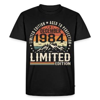 December 1984 - Men's Premium Organic T-Shirt - black - Front - Nico (187cm)
