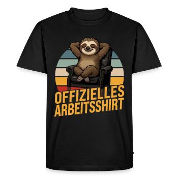 Chemise de travail officielle Sloth Lazy Lounging - T-shirt Premium bio Homme - noir - Devant - Nico (187cm)