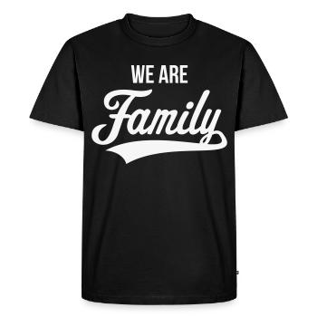 Nous sommes une famille (Famille / Père / Mère / Blanc) - T-shirt Premium bio Homme - noir - Devant - Nico (187cm)