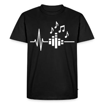 Égaliseur de battement de cœur de pouls de musique - T-shirt Premium bio Homme - noir - Devant - Nico (187cm)