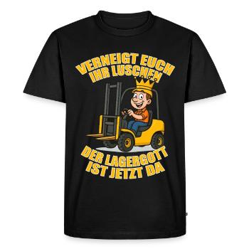 Incline-toi, toi, le dieu du camp est maintenant - T-shirt Premium bio Homme - noir - Devant - Nico (187cm)