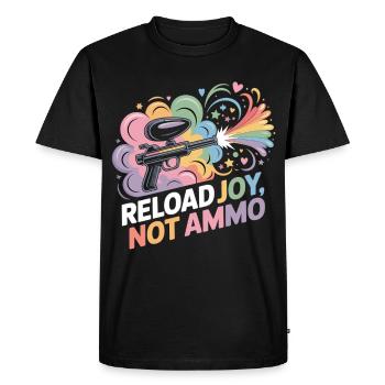 Paintball Shirt - Reload Joy Not Ammo - Men's Premium Organic T-Shirt - black - Front - Nico (187cm)