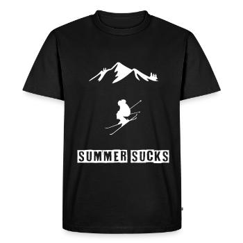 Skiing - Summer sucks - Men's Premium Organic T-Shirt - black - Front - Nico (187cm)