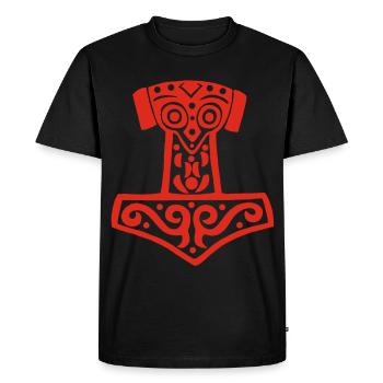 Marteau de Thor (rouge) - T-shirt Premium bio Homme - noir - Devant - Nico (187cm)