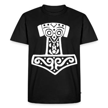 Marteau de Thor (blanc) - T-shirt Premium bio Homme - noir - Devant - Nico (187cm)