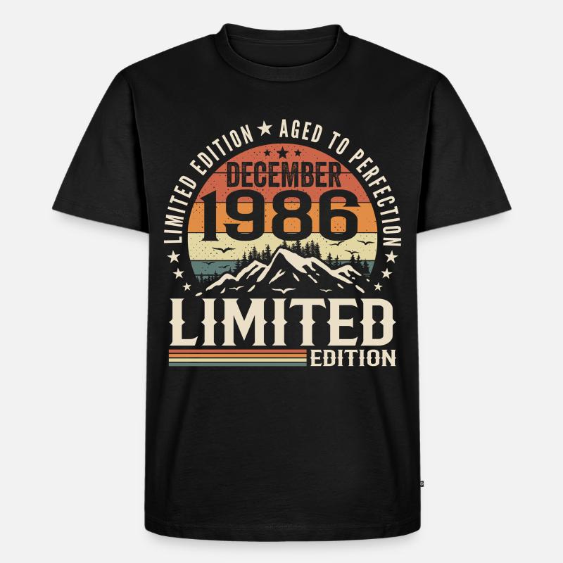 Dezember 1986 - Männer Premium Bio T-Shirt - Schwarz