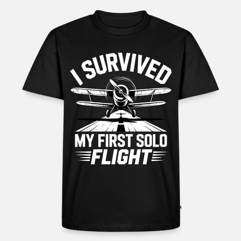 Erster Flug Flugzeugflug - Männer Premium Bio T-Shirt - Schwarz