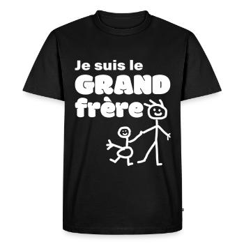 Je suis le Grand Frère Humour et Fierté Familiale - T-shirt Premium bio Homme - noir - Devant - Nico (187cm)