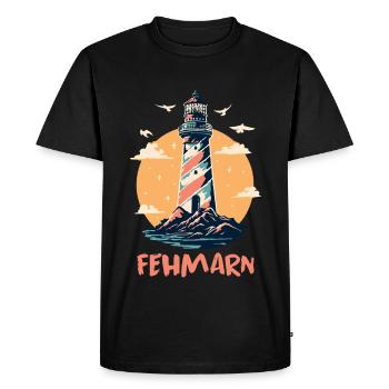 Baltic Sea Holiday FEHMARN Lighthouse Fun - Men's Premium Organic T-Shirt - black - Front - Nico (187cm)