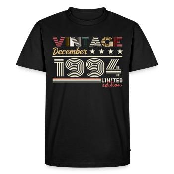 December 1994 Gift - Men's Premium Organic T-Shirt - black - Front - Nico (187cm)