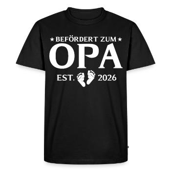 Promu au grade de grand-père est. 2026 - T-shirt Premium bio Homme - noir - Devant - Nico (187cm)