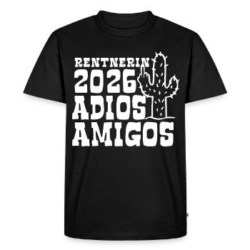 Adios Amigos Retraité 2026 - Retraite - Pension - T-shirt Premium bio Homme - noir - Devant - Nico (187cm)