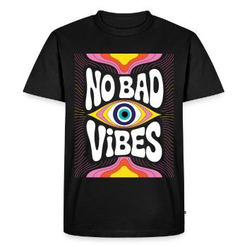 Pas de mauvaises vibrations pour les yeux Psychédélisme - T-shirt Premium bio Homme - noir - Devant - Nico (187cm)