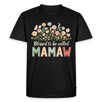 Gesegnet Mamaw genannt zu werden - Men's Premium Organic T-Shirt - black - Front - Nico (187cm)