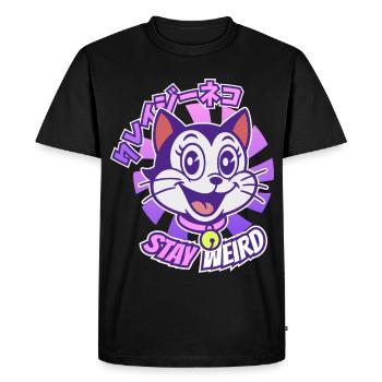 Chat de dessin animé fou - T-shirt Premium bio Homme - noir - Devant - Nico (187cm)