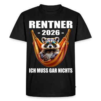Retraités 2026 - T-shirt Premium bio Homme - noir - Devant - Nico (187cm)