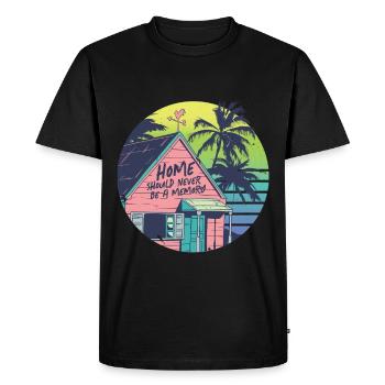 Humanité Égalité - T-shirt Premium bio Homme - noir - Devant - Nico (187cm)