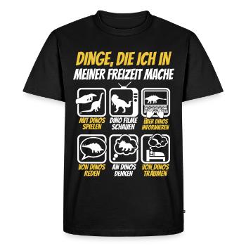 Dinosaur Dinos Tyrannosaurus Funny Dino - Men's Premium Organic T-Shirt - black - Front - Nico (187cm)