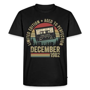 December 1982 - Anniversary December 1982 - Men's Premium Organic T-Shirt - black - Front - Nico (187cm)