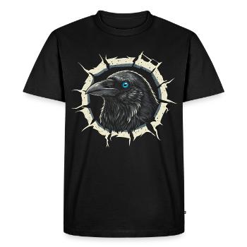 Corbeau gothique sortant de la fissure - Corbeau - T-shirt Premium bio Homme - noir - Devant - Nico (187cm)