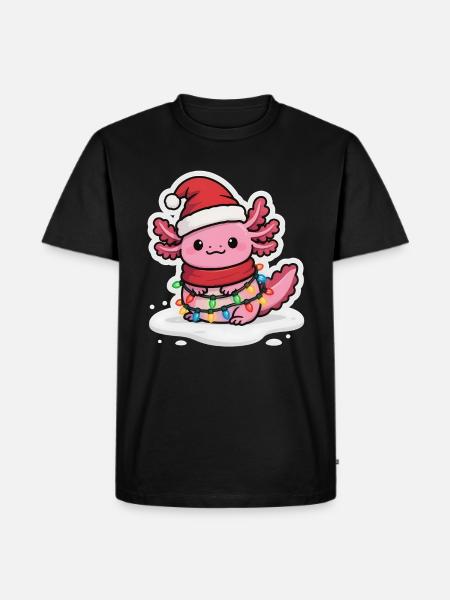 Funny Axolotl Christmas - Men's Premium Organic T-Shirt - black