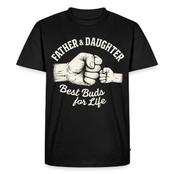 Father Daughter Fist Bump – Best Friends Forever - Men's Premium Organic T-Shirt - black - Front - Nico (187cm)