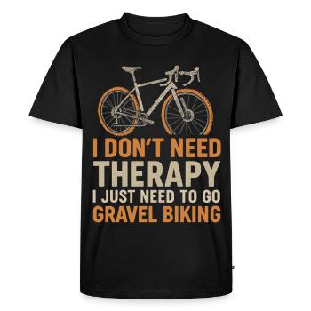 Chemise de vélo Gravel – pas de thérapie, juste du vélo - T-shirt Premium bio Homme - noir - Devant - Nico (187cm)