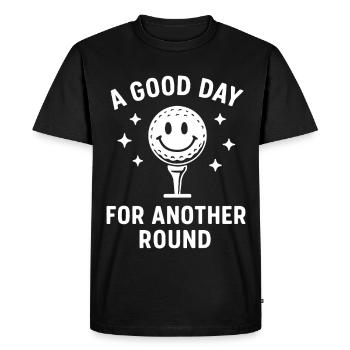 A Good Day For Another Round Golf Fun - Men's Premium Organic T-Shirt - black - Front - Nico (187cm)