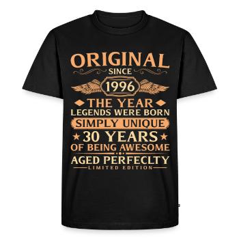 Original 1996 Millésime - 30ème Anniversaire - T-shirt Premium bio Homme - noir - Devant - Nico (187cm)