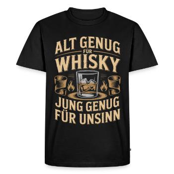 Whisky saying young enough for nonsense - Men's Premium Organic T-Shirt - black - Front - Nico (187cm)