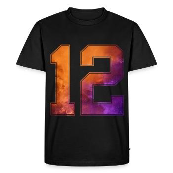 NON. 12 NUMÉRO 12 COLLÈGE 12E ANNIVERSAIRE - T-shirt Premium bio Homme - noir - Devant - Nico (187cm)
