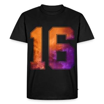 NON. 16 NUMÉRO 16 COLLÈGE 16E ANNIVERSAIRE - T-shirt Premium bio Homme - noir - Devant - Nico (187cm)