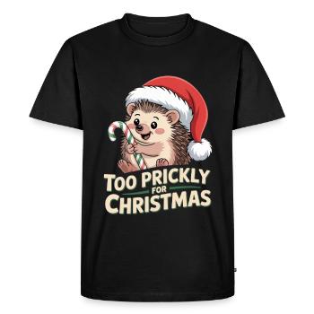 Hérisson Noël Humour - T-shirt Premium bio Homme - noir - Devant - Nico (187cm)