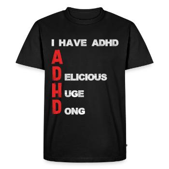 ADHD Lettering Vertical Accents - Men's Premium Organic T-Shirt - black - Front - Nico (187cm)
