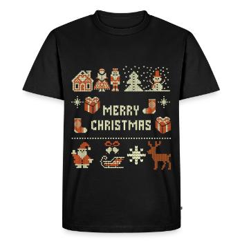 Ugly Christmas Merry Christmas Design - Men's Premium Organic T-Shirt - black - Front - Nico (187cm)