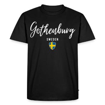 Gothenburg Sweden, elegant design - Men's Premium Organic T-Shirt - black - Front - Nico (187cm)