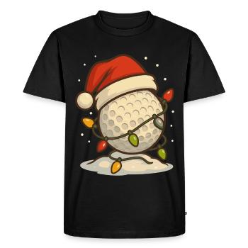 Drôle Golf Noël Balle de Golf Père Noël Chapeau - T-shirt Premium bio Homme - noir - Devant - Nico (187cm)