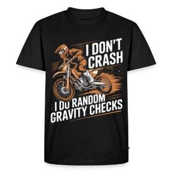 Random Gravity Checks Motocross - Men's Premium Organic T-Shirt - black - Front - Nico (187cm)