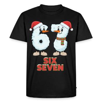 6 7 Memes Noël Drôle Six Seven Cadeau - T-shirt Premium bio Homme - noir - Devant - Nico (187cm)