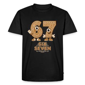 Funny 6 7 Christmas Meme Santa Saying Shirt - Men's Premium Organic T-Shirt - black - Front - Nico (187cm)