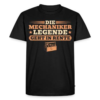 Pensioners - The mechanic legend retires - Men's Premium Organic T-Shirt - black - Front - Nico (187cm)