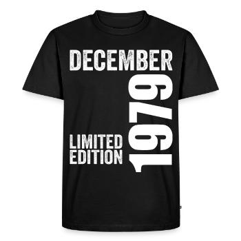 Cadeau Anniversaire Rétro - Décembre 1979 - T-shirt Premium bio Homme - noir - Devant - Nico (187cm)