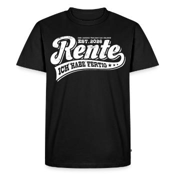 Pension 2026 | Retirement | Guesthouse | I'm done - Men's Premium Organic T-Shirt - black - Front - Nico (187cm)