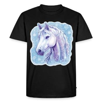Horse Snowflakes - Men's Premium Organic T-Shirt - black - Front - Nico (187cm)