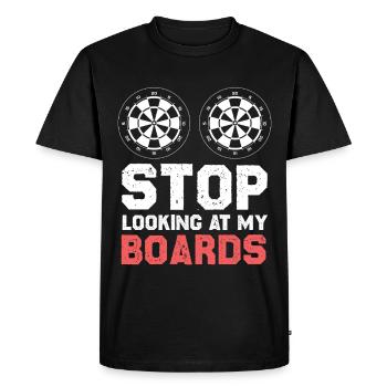 Stop, not on my boards - Men's Premium Organic T-Shirt - black - Front - Nico (187cm)