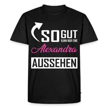 Seule une Alexandra peut être aussi belle - T-shirt Premium bio Homme - noir - Devant - Nico (187cm)