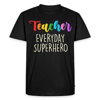 Enseignant au quotidien Conception de super-héros - T-shirt Premium bio Homme - noir - Devant - Nico (187cm)